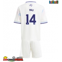 Camisa de Futebol Aston Villa Pau Torres #14 Equipamento Alternativo Infantil 2025-26 Manga Curta (+ Calças curtas)